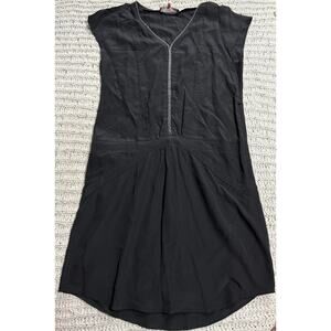 NWT Comptoir Des Cotonniers Dress Cap Sleeves Size 36 Small Silk Black MSRP $240